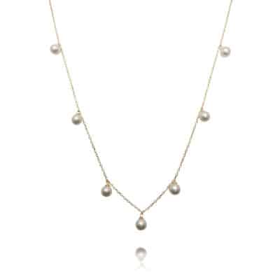 Cherry Pearl Chain | Gold by Lullu, real pearl jewellery, South Africa